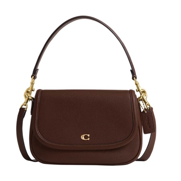 COACH Legacy Small Pebbled Leather Shoulder Bag -- Merlot - Picture 4 of 7